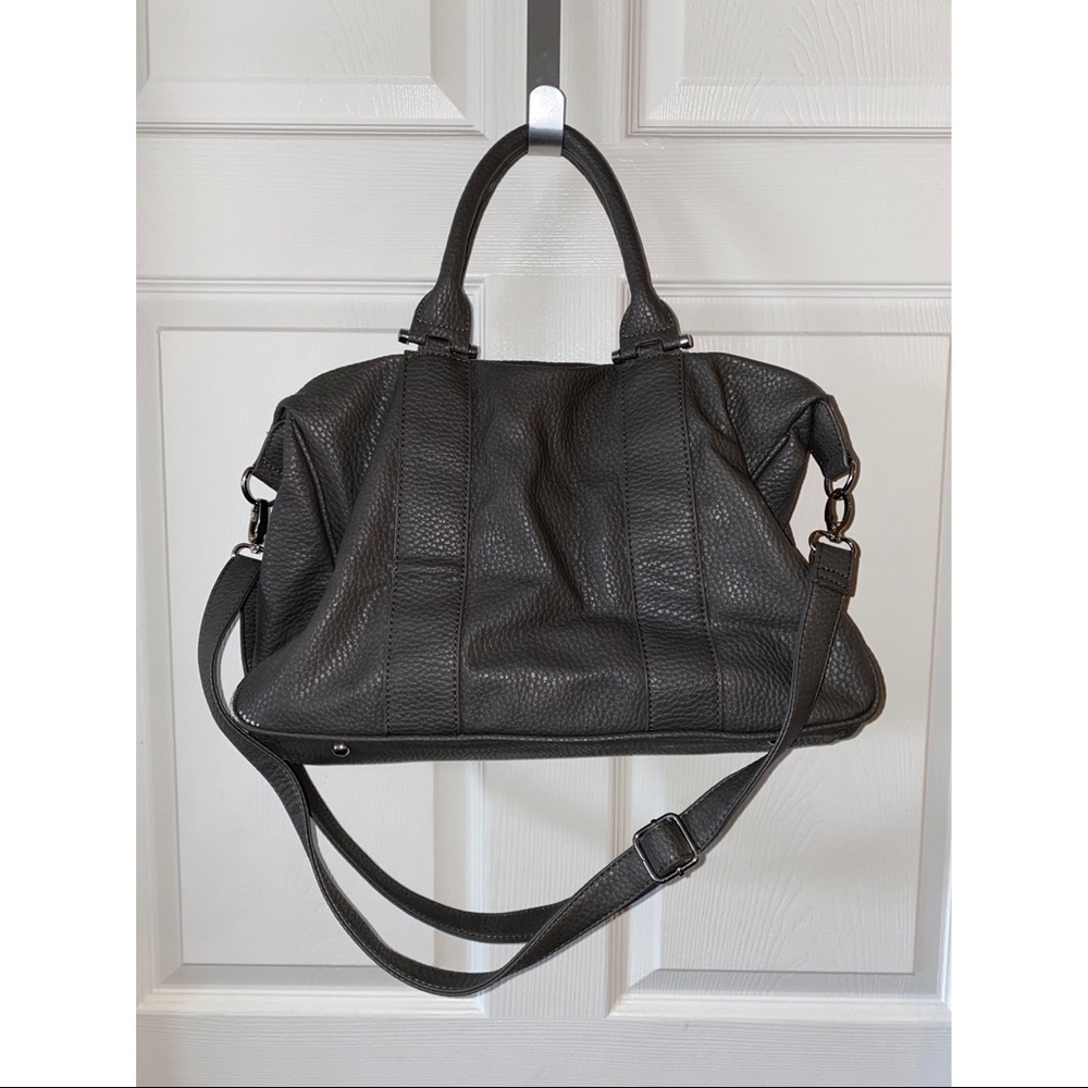 faux leather getaway bag